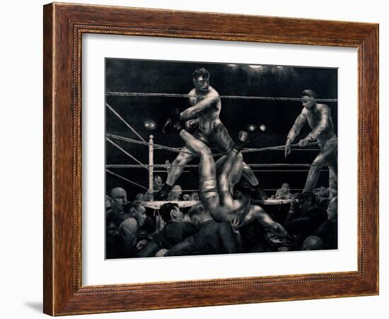 Dempsey and Firpo, 1923-24 (Litho)-George Wesley Bellows-Framed Giclee Print