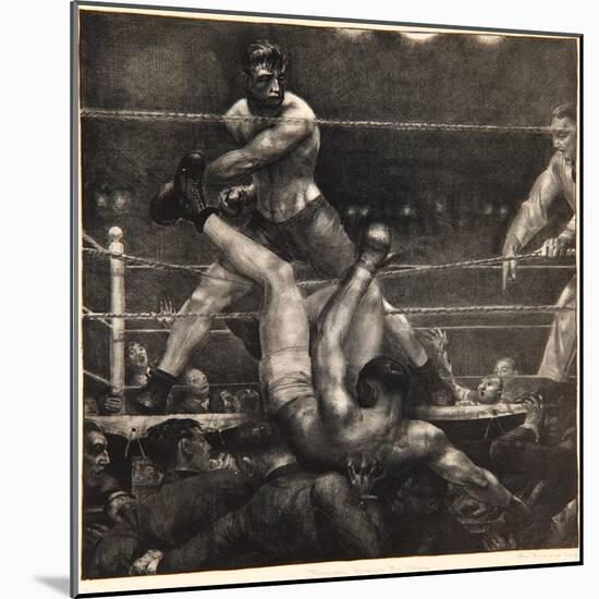 Dempsey Through the Ropes, 1923-24-George Wesley Bellows-Mounted Giclee Print