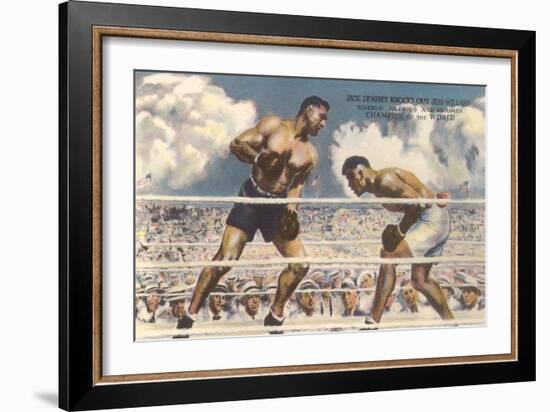 Dempsey-Willard Fight, 1919-null-Framed Art Print