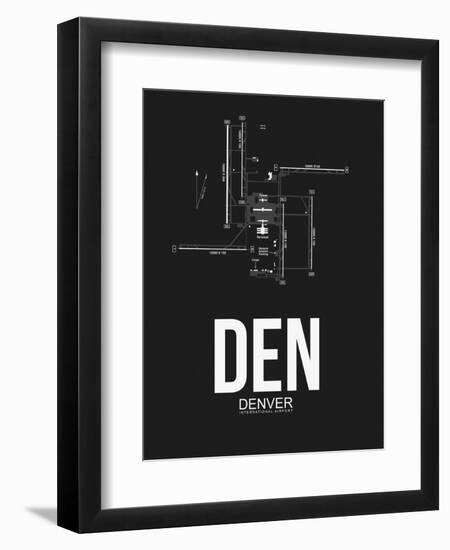 DEN Denver Airport Black-NaxArt-Framed Art Print