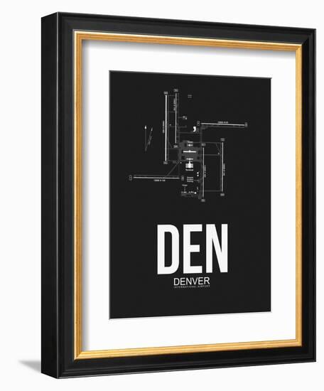 DEN Denver Airport Black-NaxArt-Framed Art Print