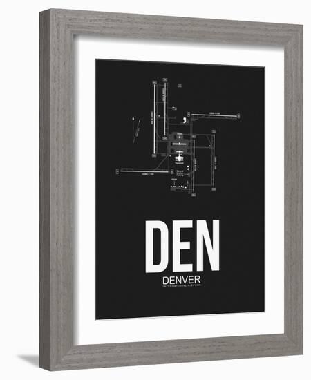 DEN Denver Airport Black-NaxArt-Framed Art Print