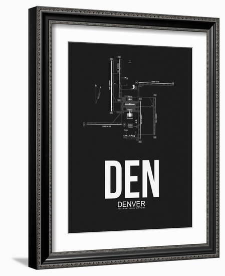 DEN Denver Airport Black-NaxArt-Framed Art Print