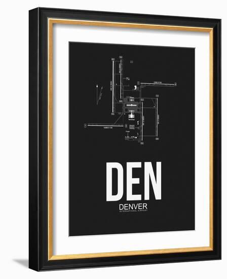 DEN Denver Airport Black-NaxArt-Framed Art Print