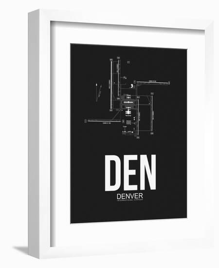 DEN Denver Airport Black-NaxArt-Framed Premium Giclee Print