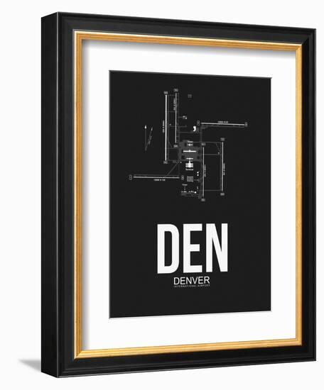 DEN Denver Airport Black-NaxArt-Framed Premium Giclee Print