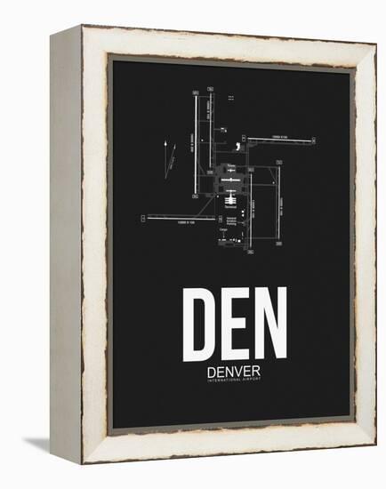 DEN Denver Airport Black-NaxArt-Framed Stretched Canvas