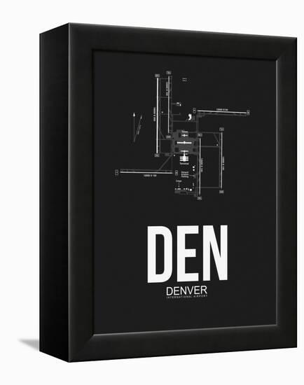 DEN Denver Airport Black-NaxArt-Framed Stretched Canvas