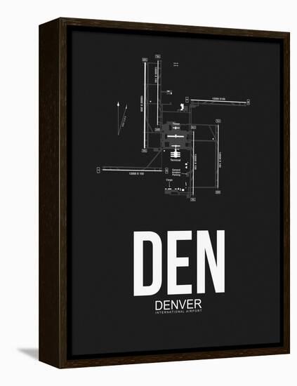 DEN Denver Airport Black-NaxArt-Framed Stretched Canvas