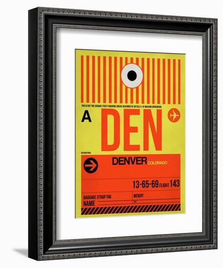 DEN Denver Luggage Tag 1-NaxArt-Framed Premium Giclee Print