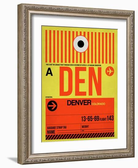 DEN Denver Luggage Tag 1-NaxArt-Framed Art Print