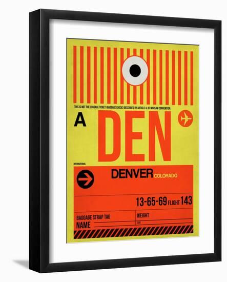 DEN Denver Luggage Tag 1-NaxArt-Framed Art Print