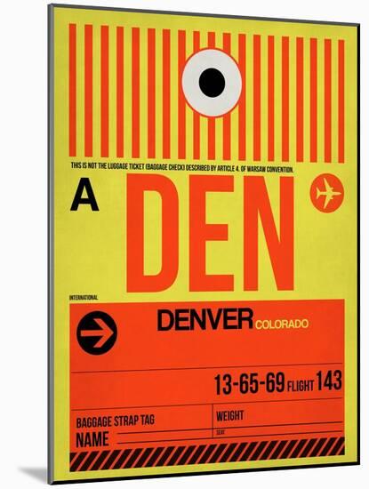 DEN Denver Luggage Tag 1-NaxArt-Mounted Art Print