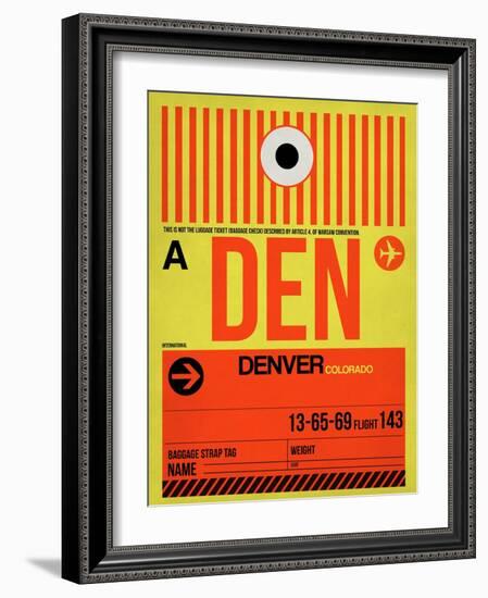 DEN Denver Luggage Tag 1-NaxArt-Framed Art Print