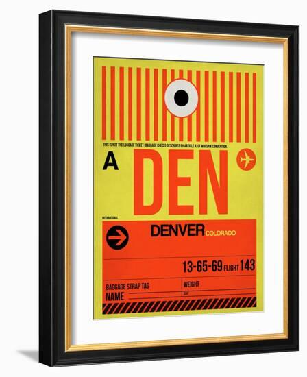 DEN Denver Luggage Tag 1-NaxArt-Framed Art Print