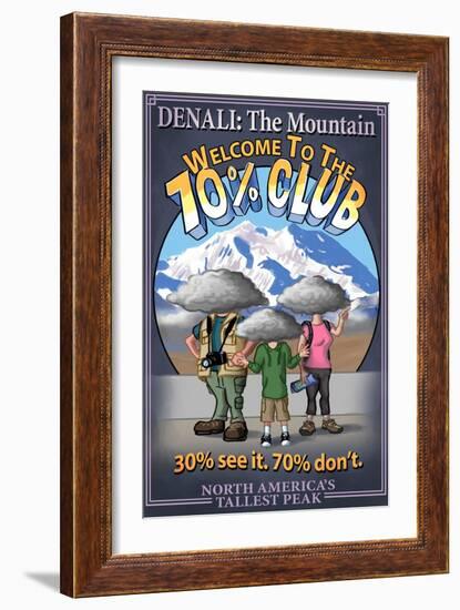 Denali, Alaska - the Mountain - 70 Percent Club-Lantern Press-Framed Premium Giclee Print