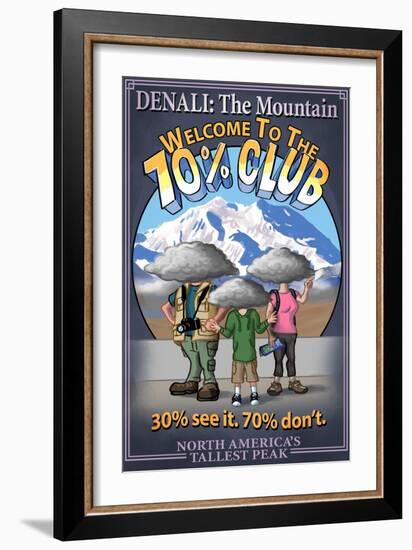 Denali, Alaska - the Mountain - 70 Percent Club-Lantern Press-Framed Premium Giclee Print