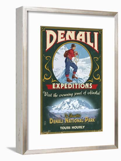 Denali National Park, Alaska - Denali Climbers Vintage Sign-Lantern Press-Framed Art Print