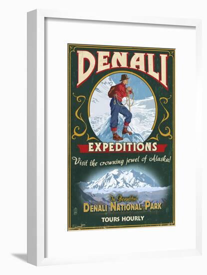 Denali National Park, Alaska - Denali Climbers Vintage Sign-Lantern Press-Framed Art Print