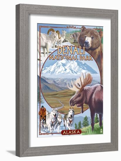 Denali National Park, Alaska - Park Views-Lantern Press-Framed Art Print