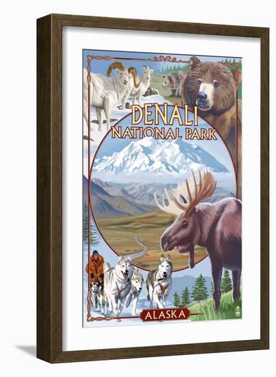 Denali National Park, Alaska - Park Views-Lantern Press-Framed Art Print