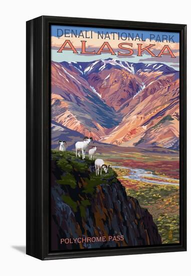 Denali National Park, Alaska - Polychrome Pass-Lantern Press-Framed Stretched Canvas