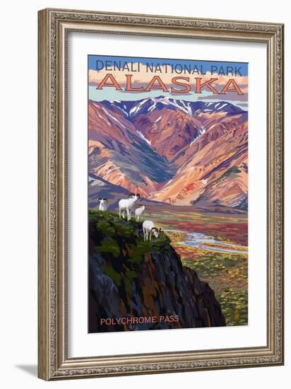 Denali National Park, Alaska - Polychrome Pass-Lantern Press-Framed Art Print