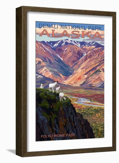 Denali National Park, Alaska - Polychrome Pass-Lantern Press-Framed Art Print