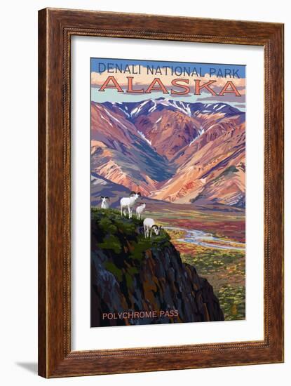 Denali National Park, Alaska - Polychrome Pass-Lantern Press-Framed Art Print