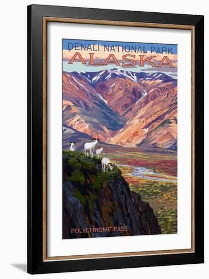 Denali National Park, Alaska - Polychrome Pass-Lantern Press-Framed Art Print