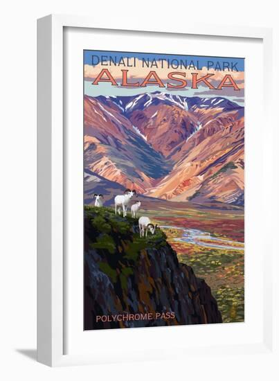 Denali National Park, Alaska - Polychrome Pass-Lantern Press-Framed Art Print