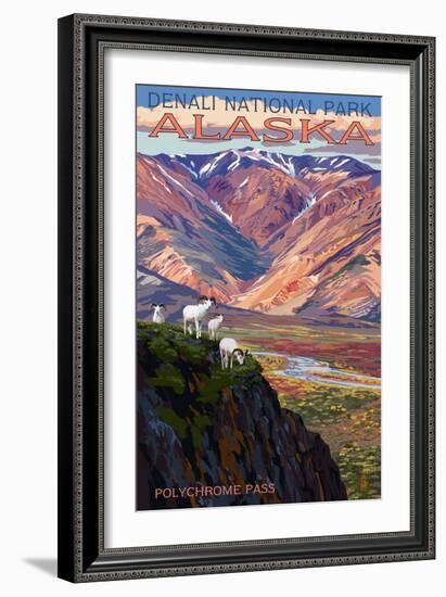 Denali National Park, Alaska - Polychrome Pass-Lantern Press-Framed Art Print