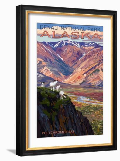 Denali National Park, Alaska - Polychrome Pass-Lantern Press-Framed Art Print