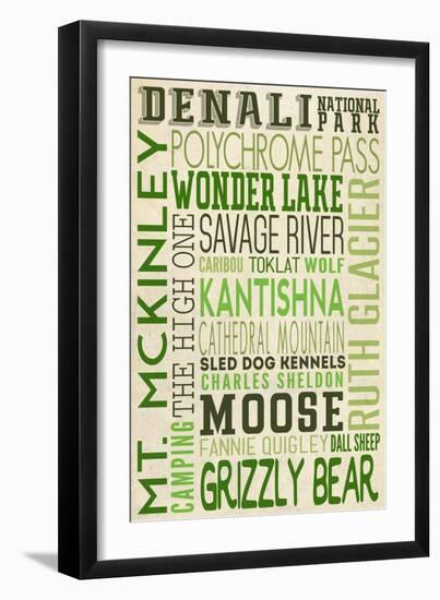 Denali National Park, Alaska-Lantern Press-Framed Art Print