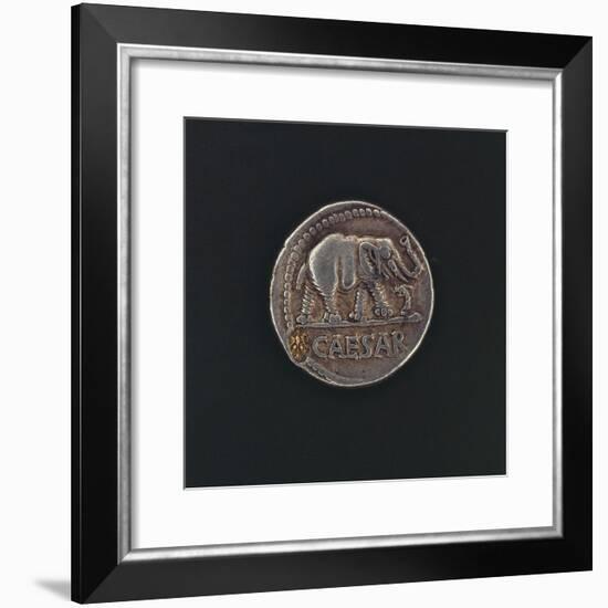 Denarius Issued by Caesar before Crossing Rubicon, Depicting Elephant, Symbol of Leader-null-Framed Giclee Print