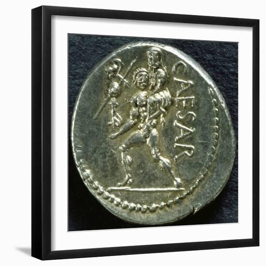 Denarius of Julius Caesar Depicting Aeneas and Anchises, 50 BC, Verso, Roman Coins BC-null-Framed Giclee Print