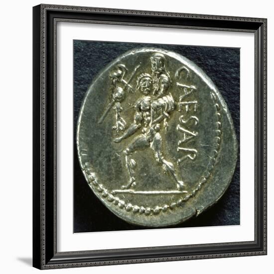 Denarius of Julius Caesar Depicting Aeneas and Anchises, 50 BC, Verso, Roman Coins BC-null-Framed Giclee Print