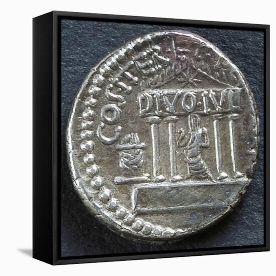 Denarius of Octavian Depicting Temple Dedicated to Deified Julius Caesar, 37-33 BC-null-Framed Premier Image Canvas