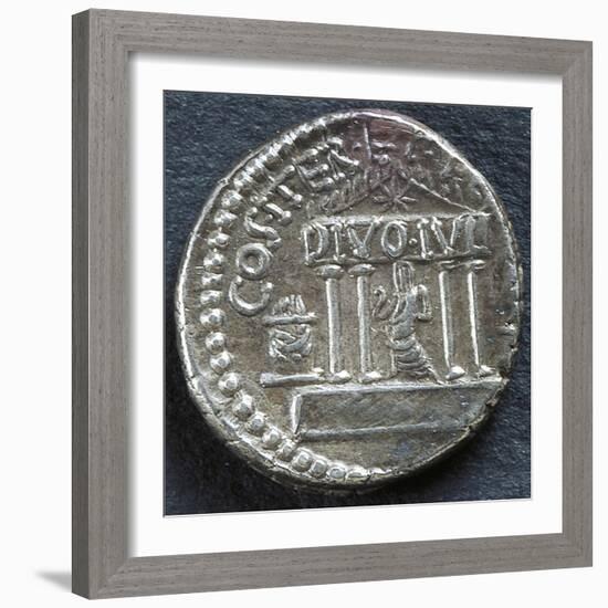 Denarius of Octavian Depicting Temple Dedicated to Deified Julius Caesar, 37-33 BC-null-Framed Giclee Print