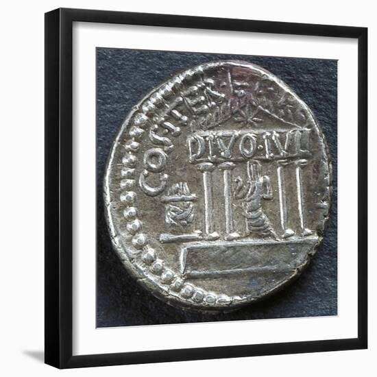 Denarius of Octavian Depicting Temple Dedicated to Deified Julius Caesar, 37-33 BC-null-Framed Giclee Print