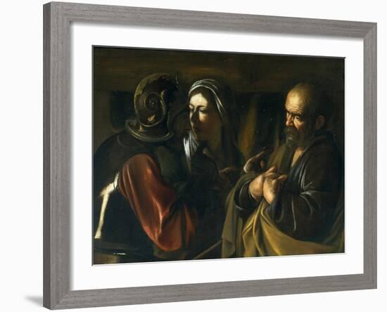 Denial of St Peter, 1610-Michelangelo Merisi da Caravaggio-Framed Giclee Print