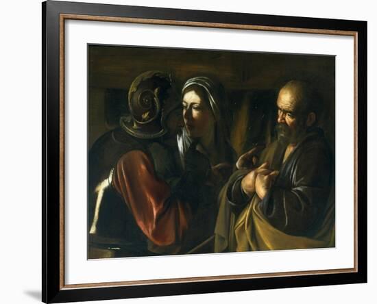 Denial of St Peter, 1610-Michelangelo Merisi da Caravaggio-Framed Giclee Print