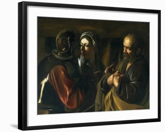 Denial of St Peter, 1610-Michelangelo Merisi da Caravaggio-Framed Giclee Print