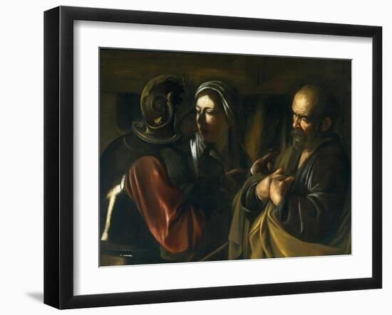 Denial of St Peter, 1610-Michelangelo Merisi da Caravaggio-Framed Giclee Print