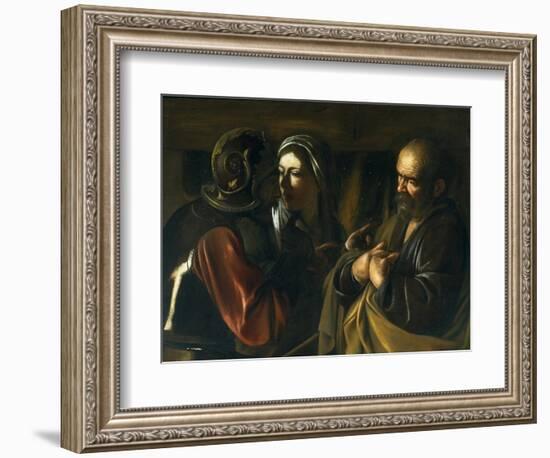 Denial of St Peter, 1610-Michelangelo Merisi da Caravaggio-Framed Giclee Print