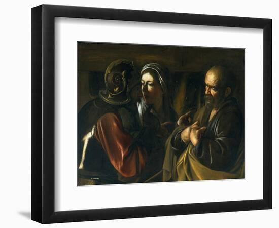 Denial of St Peter, 1610-Michelangelo Merisi da Caravaggio-Framed Giclee Print