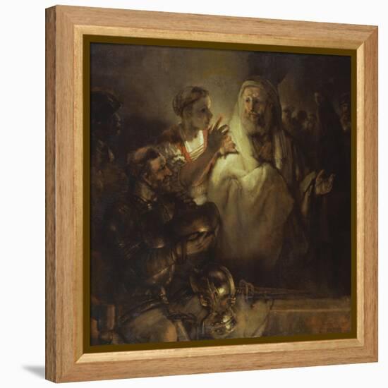 Denial of St. Peter-Rembrandt van Rijn-Framed Premier Image Canvas