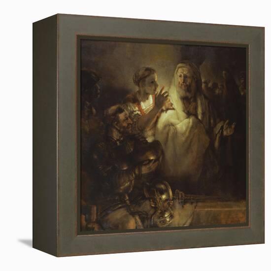 Denial of St. Peter-Rembrandt van Rijn-Framed Premier Image Canvas