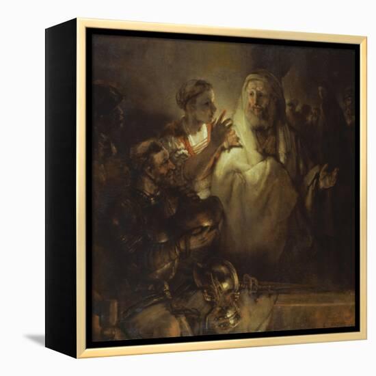 Denial of St. Peter-Rembrandt van Rijn-Framed Premier Image Canvas