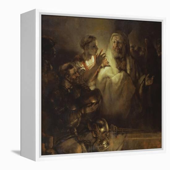 Denial of St. Peter-Rembrandt van Rijn-Framed Premier Image Canvas